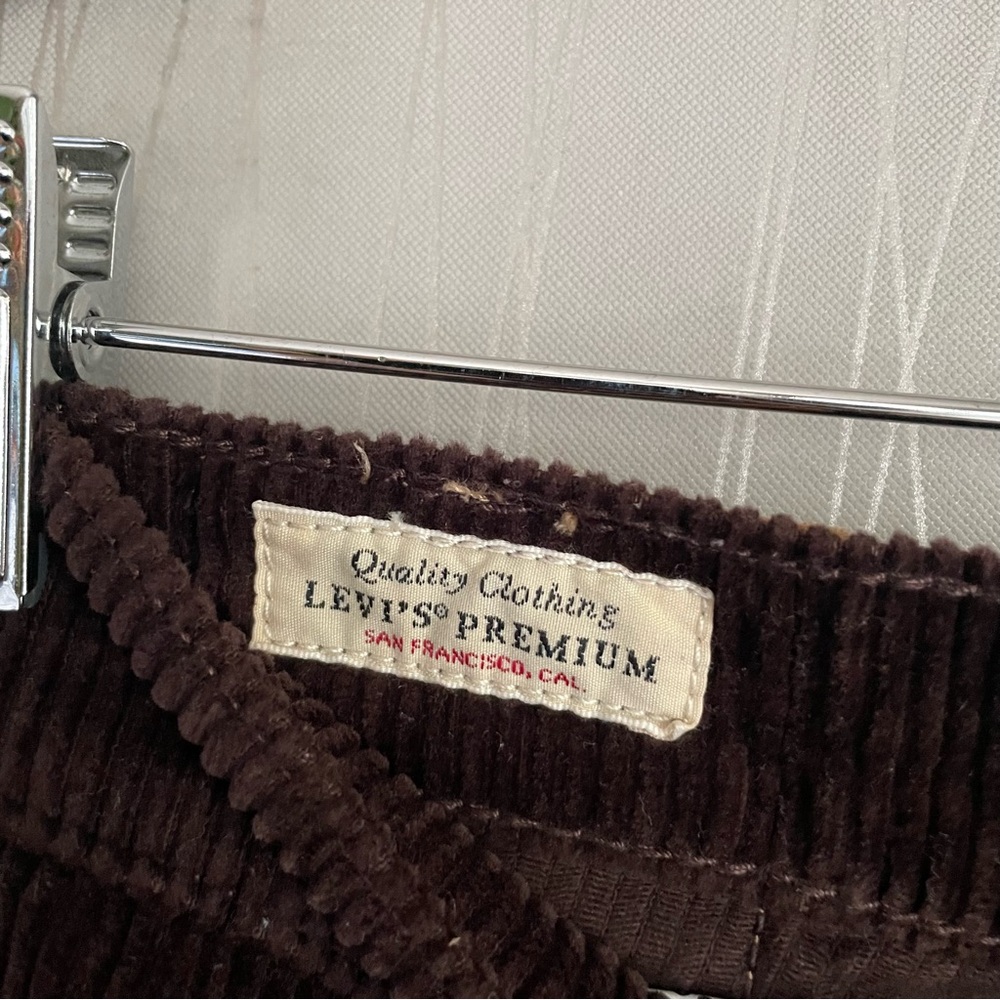 Levi's Baggy Dad Corduroy Pants Dark Brown Size 24 Premium - Picture 6 of 15